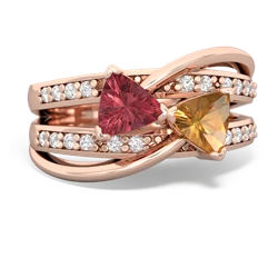 Pink Tourmaline Bowtie 14K Rose Gold ring R2360