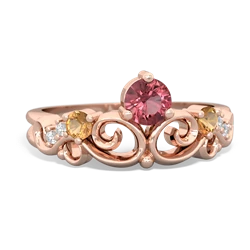 Pink Tourmaline Crown Keepsake 14K Rose Gold ring R5740