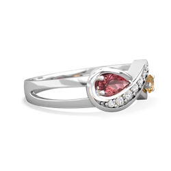 Pink Tourmaline Diamond Infinity 14K White Gold ring R5390