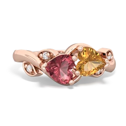 Pink Tourmaline Floral Elegance 14K Rose Gold ring R5790