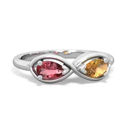 Pink Tourmaline Infinity 14K White Gold ring R5050