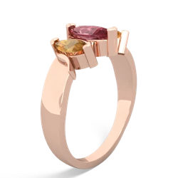 Pink Tourmaline Three Peeks 14K Rose Gold ring R2433