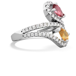 Pink Tourmaline Diamond Dazzler 14K White Gold ring R3000