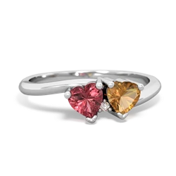 Pink Tourmaline Sweethearts 14K White Gold ring R5260