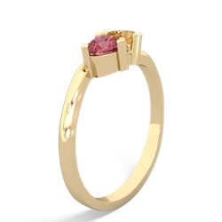 Pink Tourmaline Sweethearts 14K Yellow Gold ring R5260