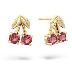 Pink Tourmaline Sweet Cherries 14K Yellow Gold earrings E7001