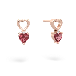 Pink Tourmaline Four Hearts 14K Rose Gold earrings E2558