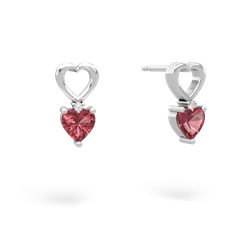 Pink Tourmaline Four Hearts 14K White Gold earrings E2558