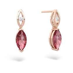 Pink Tourmaline Marquise Drop 14K Rose Gold earrings E5333