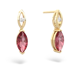 Pink Tourmaline Marquise Drop 14K Yellow Gold earrings E5333