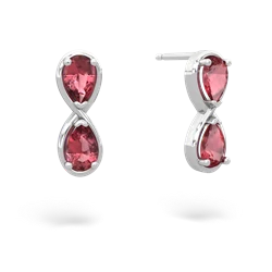 Pink Tourmaline Infinity 14K White Gold earrings E5050