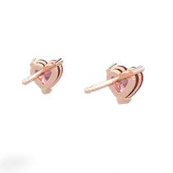 Pink Tourmaline 5Mm Heart Stud 14K Rose Gold earrings E1861