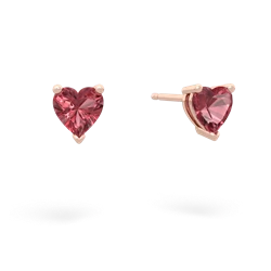 Pink Tourmaline 5Mm Heart Stud 14K Rose Gold earrings E1861