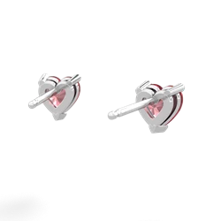 Pink Tourmaline 5Mm Heart Stud 14K White Gold earrings E1861