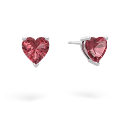 Pink Tourmaline 6Mm Heart Stud 14K White Gold earrings E1862