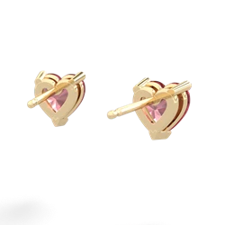 Pink Tourmaline 6Mm Heart Stud 14K Yellow Gold earrings E1862