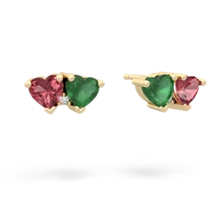 Pink Tourmaline Sweethearts 14K Yellow Gold earrings E5260