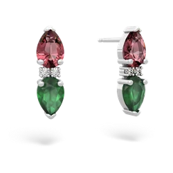 Pink Tourmaline Bowtie Drop 14K White Gold earrings E0865