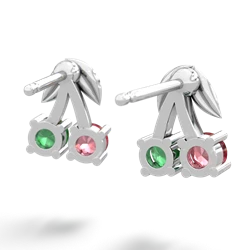 Pink Tourmaline Sweet Cherries 14K White Gold earrings E7001