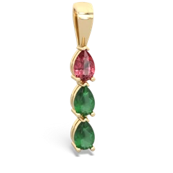 Pink Tourmaline Dew Drops 14K Yellow Gold pendant P2251