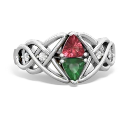 Pink Tourmaline Keepsake Celtic Knot 14K White Gold ring R5300