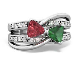 Pink Tourmaline Bowtie 14K White Gold ring R2360