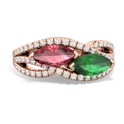 Pink Tourmaline Diamond Rivers 14K Rose Gold ring R3070