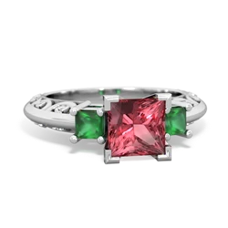 Pink Tourmaline Eternal Embrace Engagement 14K White Gold ring C2001