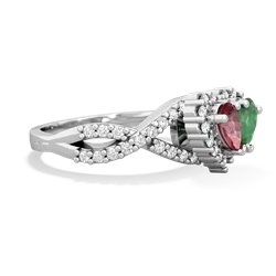 Pink Tourmaline Diamond Twist 'One Heart' 14K White Gold ring R2640HRT