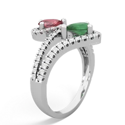 Pink Tourmaline Diamond Dazzler 14K White Gold ring R3000