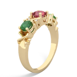 Pink Tourmaline Hugs And Kisses 14K Yellow Gold ring R5016