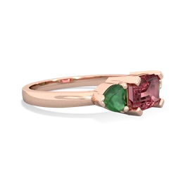 Pink Tourmaline Three Stone 14K Rose Gold ring R5235