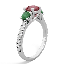 Pink Tourmaline Pave Trellis 14K White Gold ring R5500