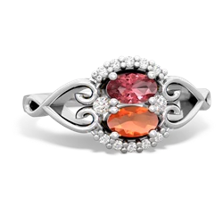 Pink Tourmaline Love Nest 14K White Gold ring R5860