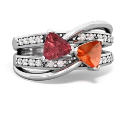 Pink Tourmaline Bowtie 14K White Gold ring R2360