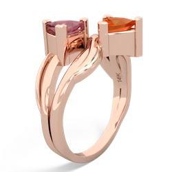 Pink Tourmaline Split Band Swirl 14K Rose Gold ring R2341