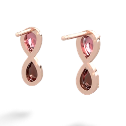 Pink Tourmaline Infinity 14K Rose Gold earrings E5050