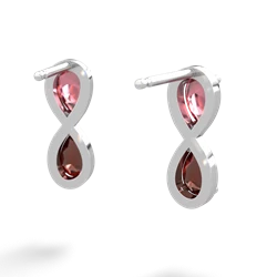 Pink Tourmaline Infinity 14K White Gold earrings E5050