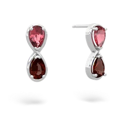 Pink Tourmaline Infinity 14K White Gold earrings E5050