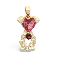 Pink Tourmaline Puppy Love 14K Yellow Gold pendant P5800