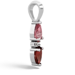 Pink Tourmaline Bowtie Drop 14K White Gold pendant P0865