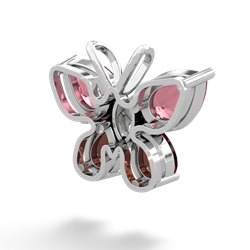 Pink Tourmaline Butterfly 14K White Gold pendant P2215