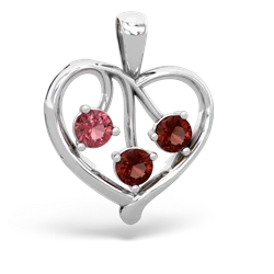 Pink Tourmaline Glowing Heart 14K White Gold pendant P2233