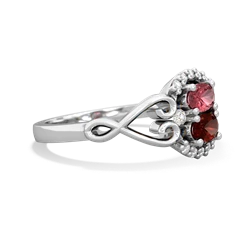 Pink Tourmaline Love Nest 14K White Gold ring R5860