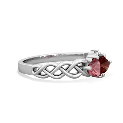 Pink Tourmaline Heart To Heart Braid 14K White Gold ring R5870