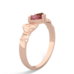 Pink Tourmaline 'Our Heart' Claddagh 14K Rose Gold ring R2388