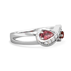 Pink Tourmaline Diamond Infinity 14K White Gold ring R5390