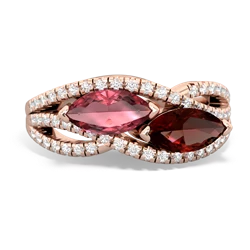 Pink Tourmaline Diamond Rivers 14K Rose Gold ring R3070