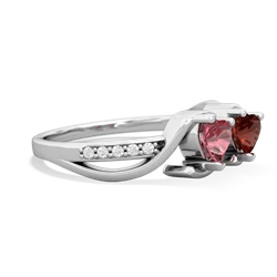 Pink Tourmaline Side By Side 14K White Gold ring R3090