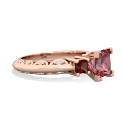 Pink Tourmaline Eternal Embrace Engagement 14K Rose Gold ring C2001